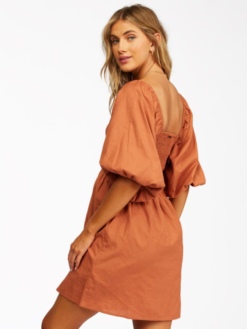 Billabong Paradise Days Puff Sleeve mini dress